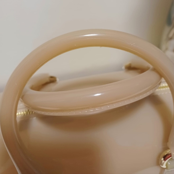 Furla Beige Glossy Rubber Mini Candy Satchel - Picture 11 of 16